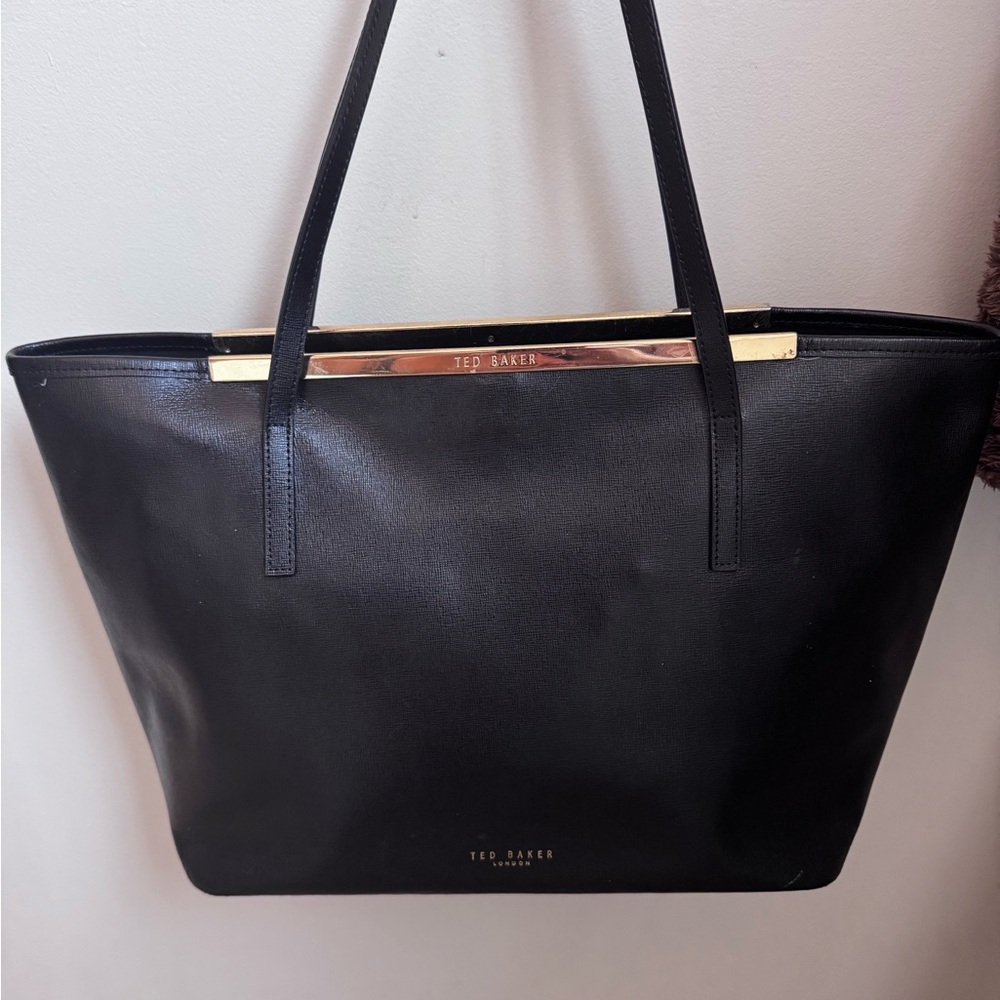 Ted Baker Black Tote Bag with gold accents